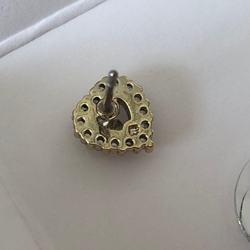 Kate Spade Gold Tone Always Sparkle Cubic Zirconia Halo Heart Stud Earrings NIB - Picture 9 of 14